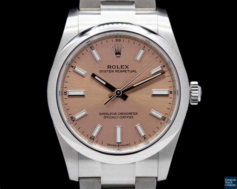 rolex oyster pink dial|Rolex 34mm vs 36mm.